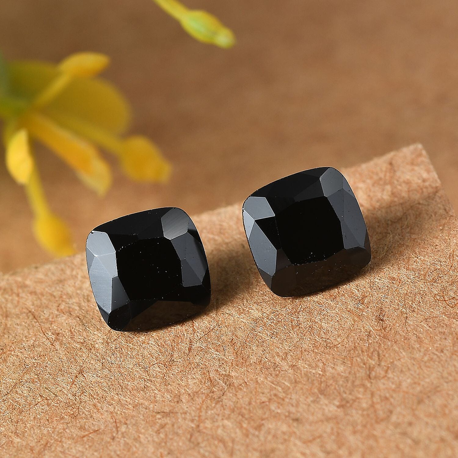 Set of 2 Thai Black Spinel (Cush 6x6 mm) 2.14 ctw Loose Gemstone