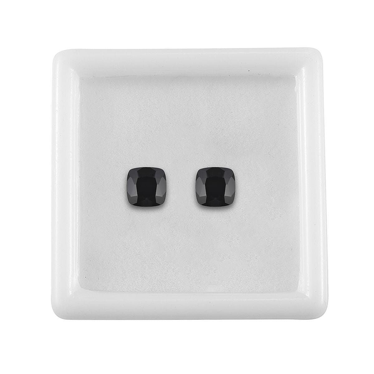 Set of 2 Thai Black Spinel (Cush 6x6 mm) 2.14 ctw Loose Gemstone