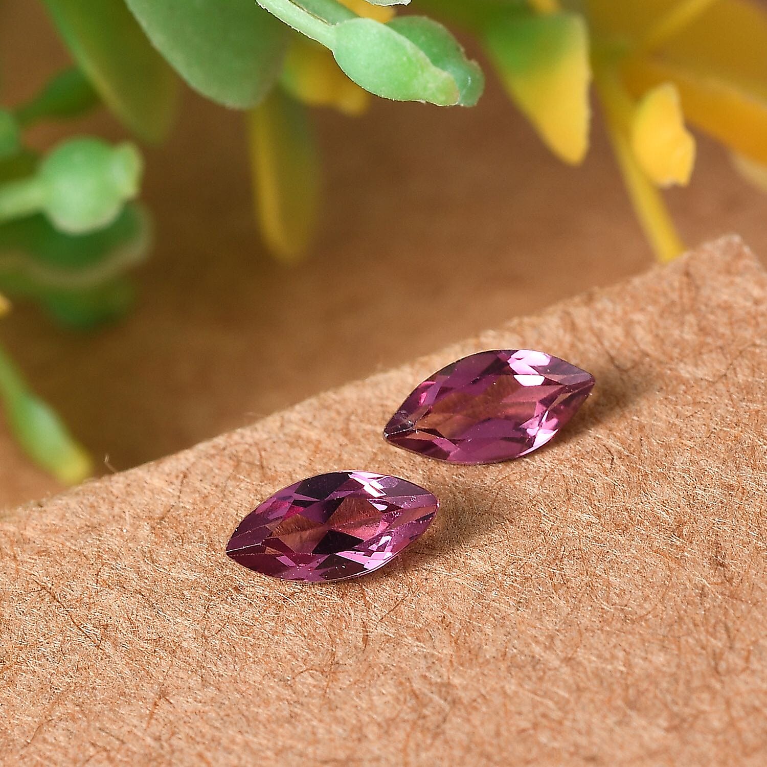 Orissa Rose Garnet Set of 2 (Mrq 6x3 mm) 0.56 ctw Loose Gemstone