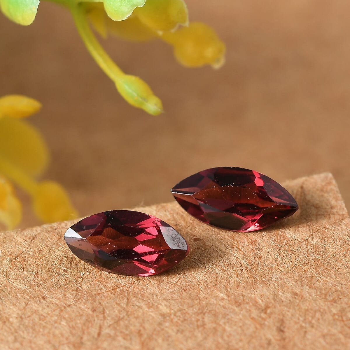 AAA Orissa Rose Garnet Set of 2 (Mrq 7x3.5 mm) 0.91 ctw Loose Gemstone image number 1