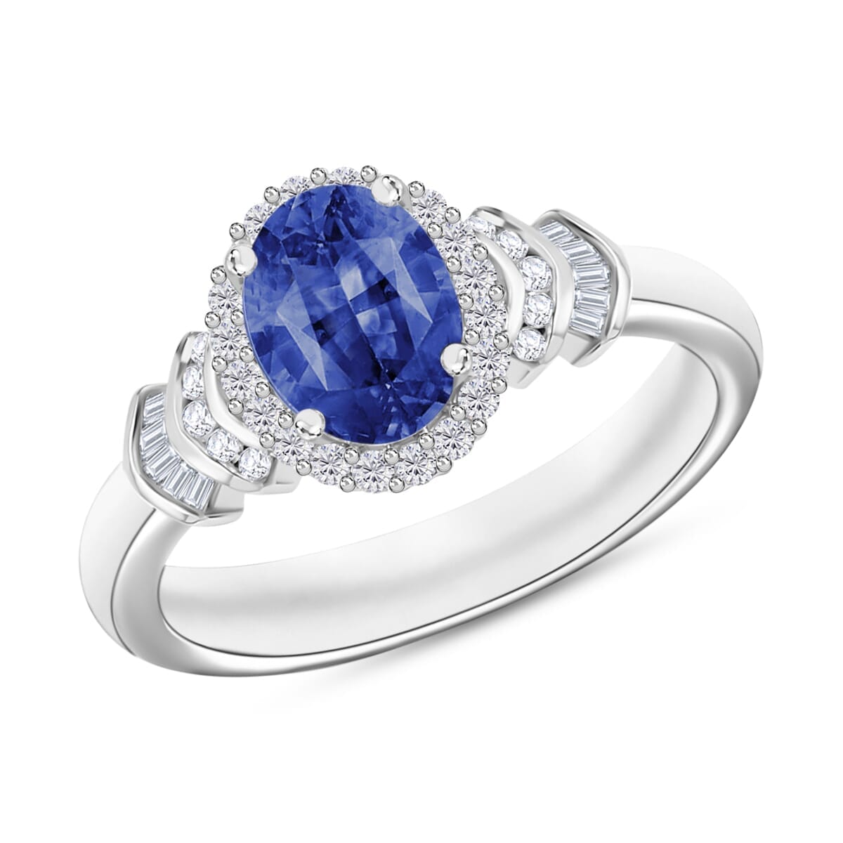 Rhapsody AAAA Ceylon Blue Sapphire and E-F VS2 Diamond 1.66 ctw Ring in 18K White Gold (Size 9.0) 4.30 Grams image number 0