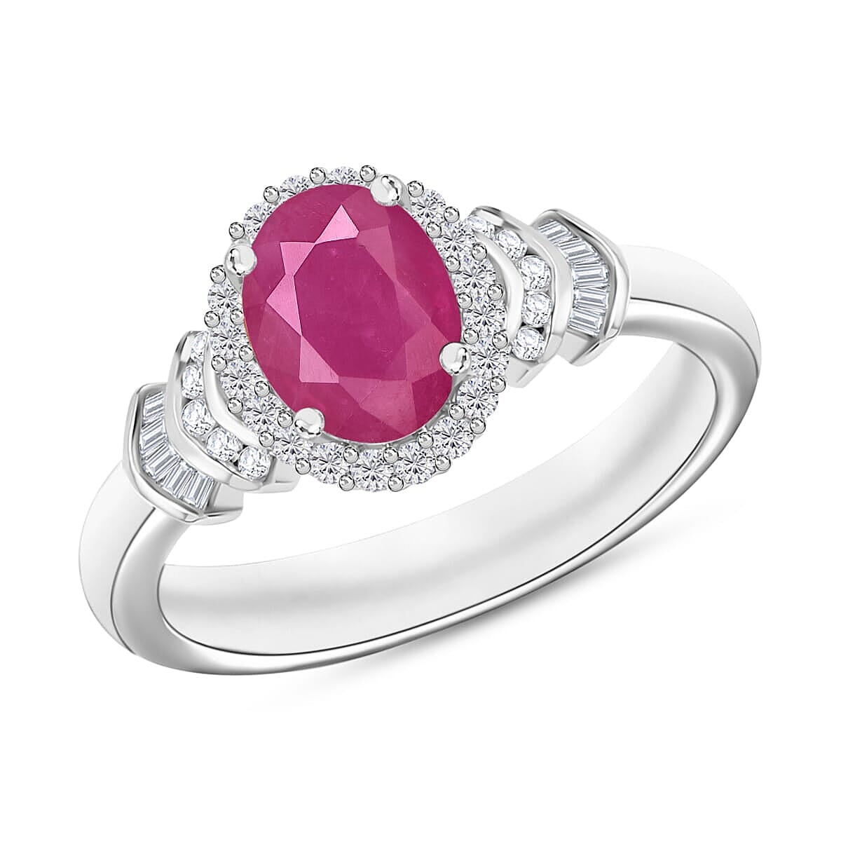 Rhapsody AAAA Mozambique Ruby and E-F VS2 Diamond 1.85 ctw Ring in 18K White Gold (Size 10.0) 4.30 Grams image number 0