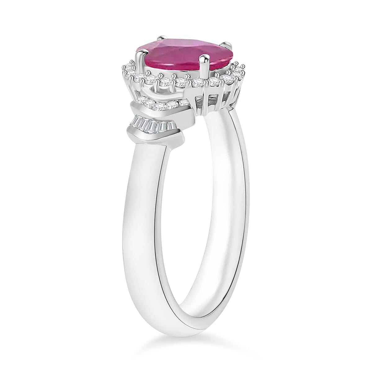 Rhapsody AAAA Mozambique Ruby and E-F VS2 Diamond 1.85 ctw Ring in 18K White Gold (Size 10.0) 4.30 Grams image number 2