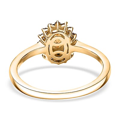 D'Joy Tanzanian Mandarin Garnet and Multi Gemstone 0.80 ctw Sunset Bloom Ring in 18K Vermeil Yellow Gold Over Sterling Silver (Size 10.0) 
