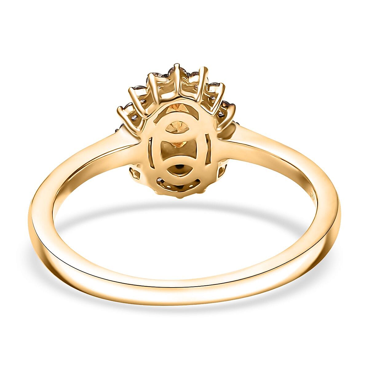 D'Joy Tanzanian Mandarin Garnet and Multi Gemstone 0.80 ctw Sunset Bloom Ring in 18K Vermeil Yellow Gold Over Sterling Silver (Size 7.0)
