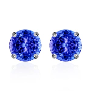 Rhapsody 18K White Gold AAAA Tanzanite Solitaire Stud Earrings 2.90 ctw