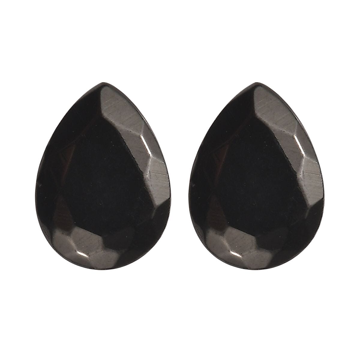Silver Shungite Set of 2 (Pear 7x5 mm) 0.56 ctw Loose Gemstone