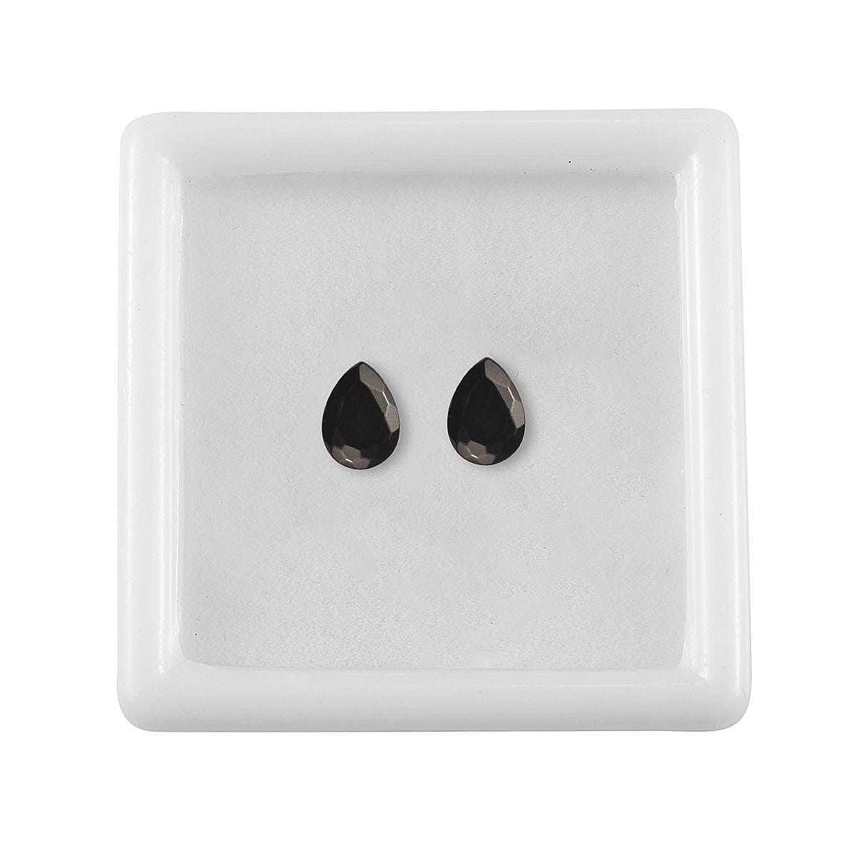 Silver Shungite Set of 2 (Pear 7x5 mm) 0.56 ctw Loose Gemstone