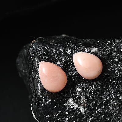 Peruvian Pink Opal Set of 2 (Pear 7x5 mm) 1.11 ctw Loose Gemstone