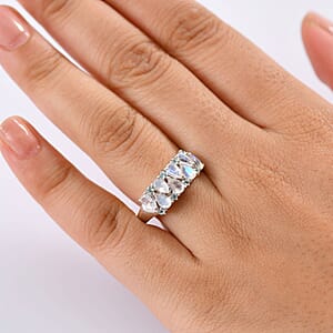 D'Joy Moon Glow Moonstone and Blue Apatite 2.00 ctw Milky Way Galaxy with Stars Ring in Platinum Over Sterling Silver (Size 8.0)