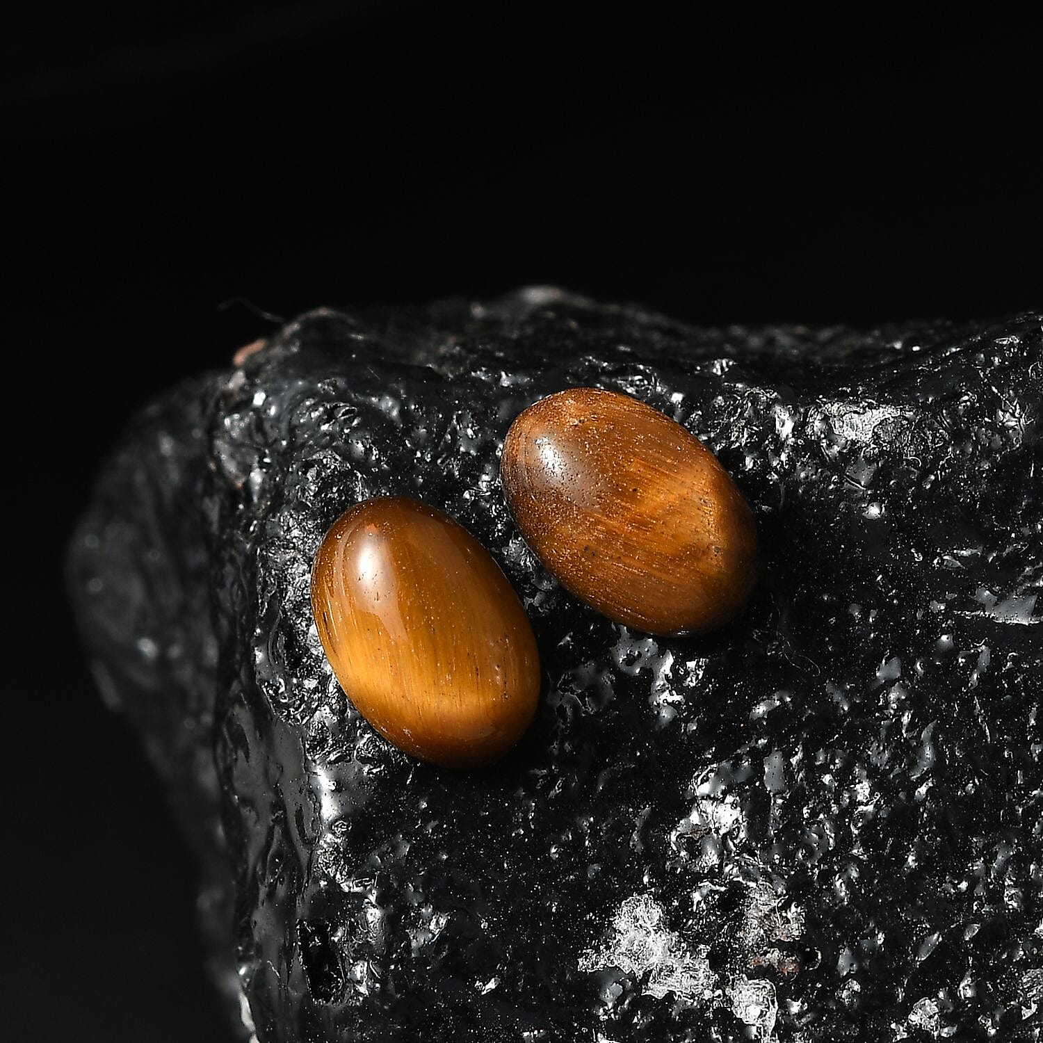 Tigers Eye Set of 2 (Ovl 6x4 mm) 0.93 ctw Loose Gemstone