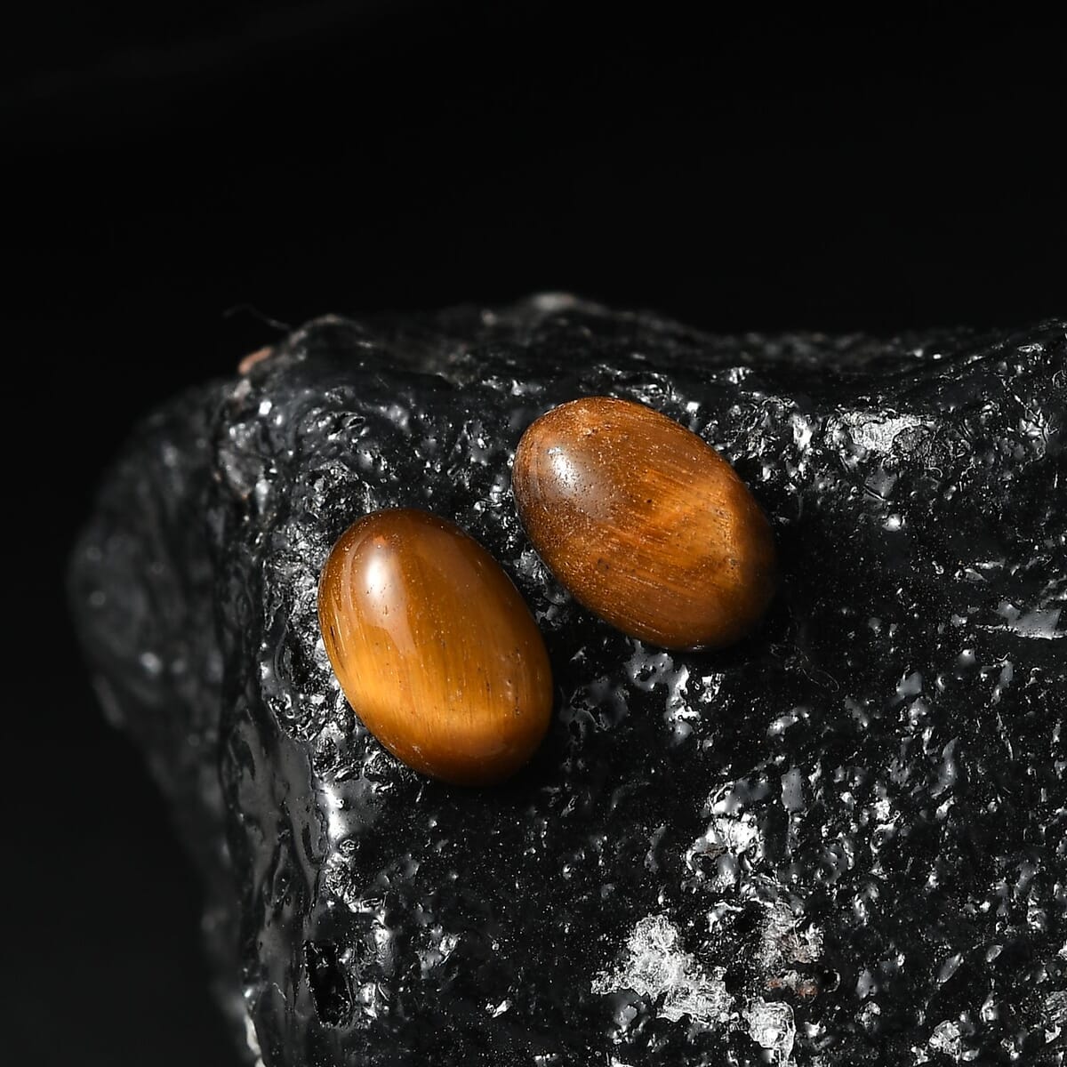 Tigers Eye Set of 2 (Ovl 6x4 mm) 0.93 ctw Loose Gemstone image number 1