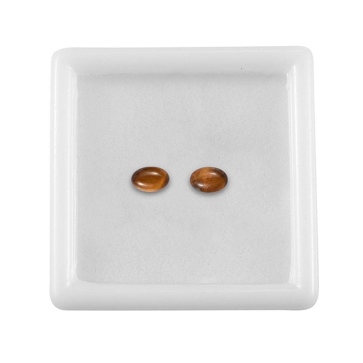 Tigers Eye Set of 2 (Ovl 6x4 mm) 0.93 ctw Loose Gemstone