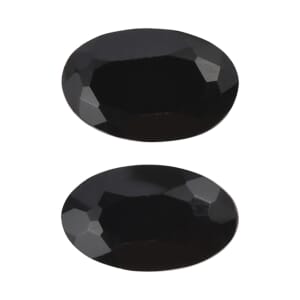 Set of 2 Thai Black Spinel (Oval 5x3 mm) 0.55 ctw Loose Gemstone