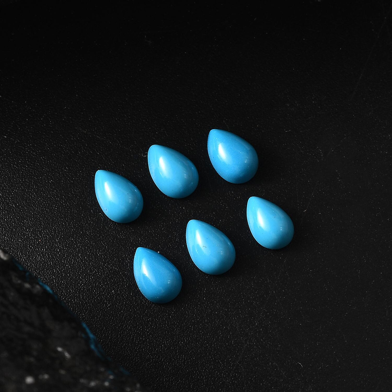 Set of 6 Blue Howlite (Pear 6x4 mm) 2.04 ctw Loose Gemstone