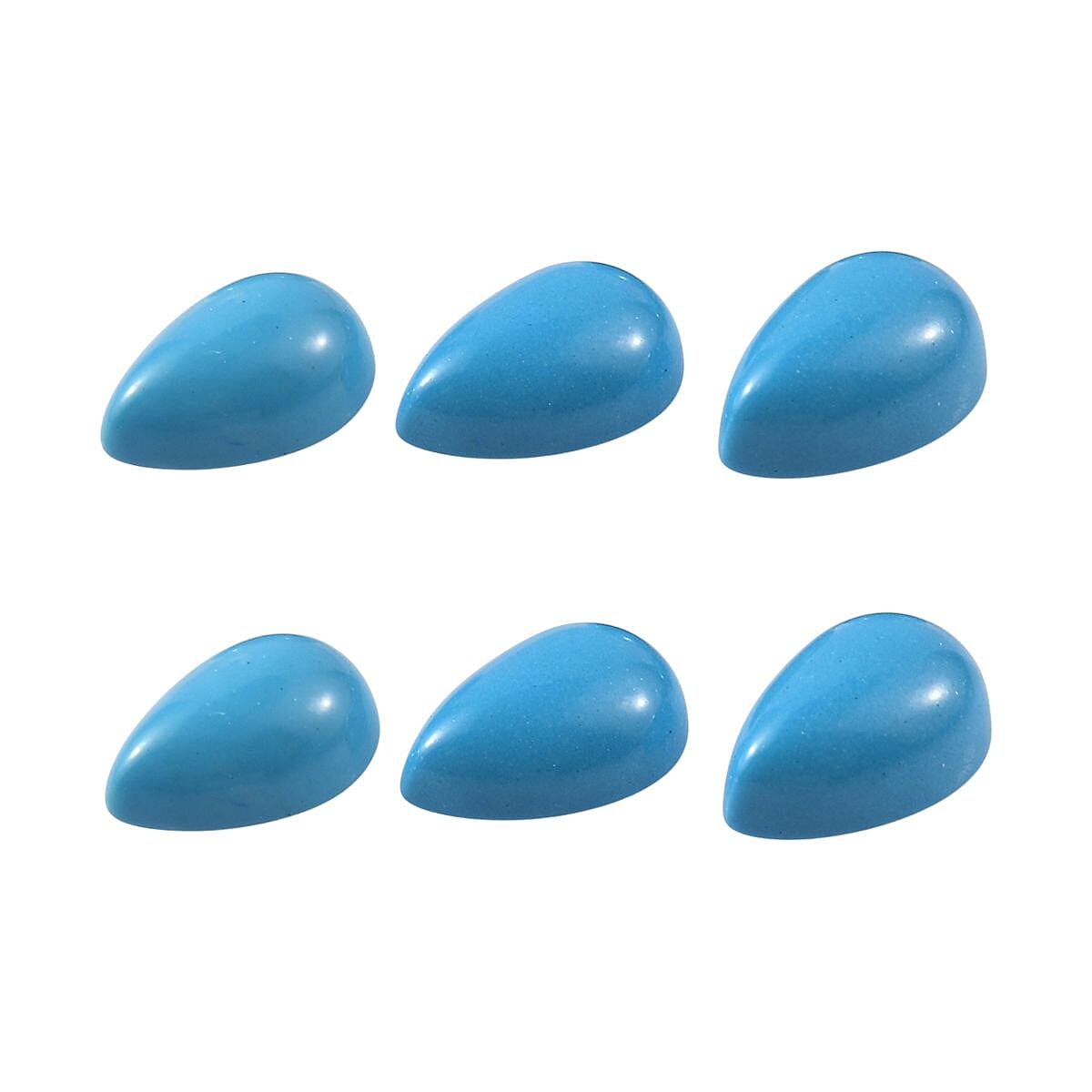 Set of 6 Blue Howlite (Pear 6x4 mm) 2.04 ctw Loose Gemstone