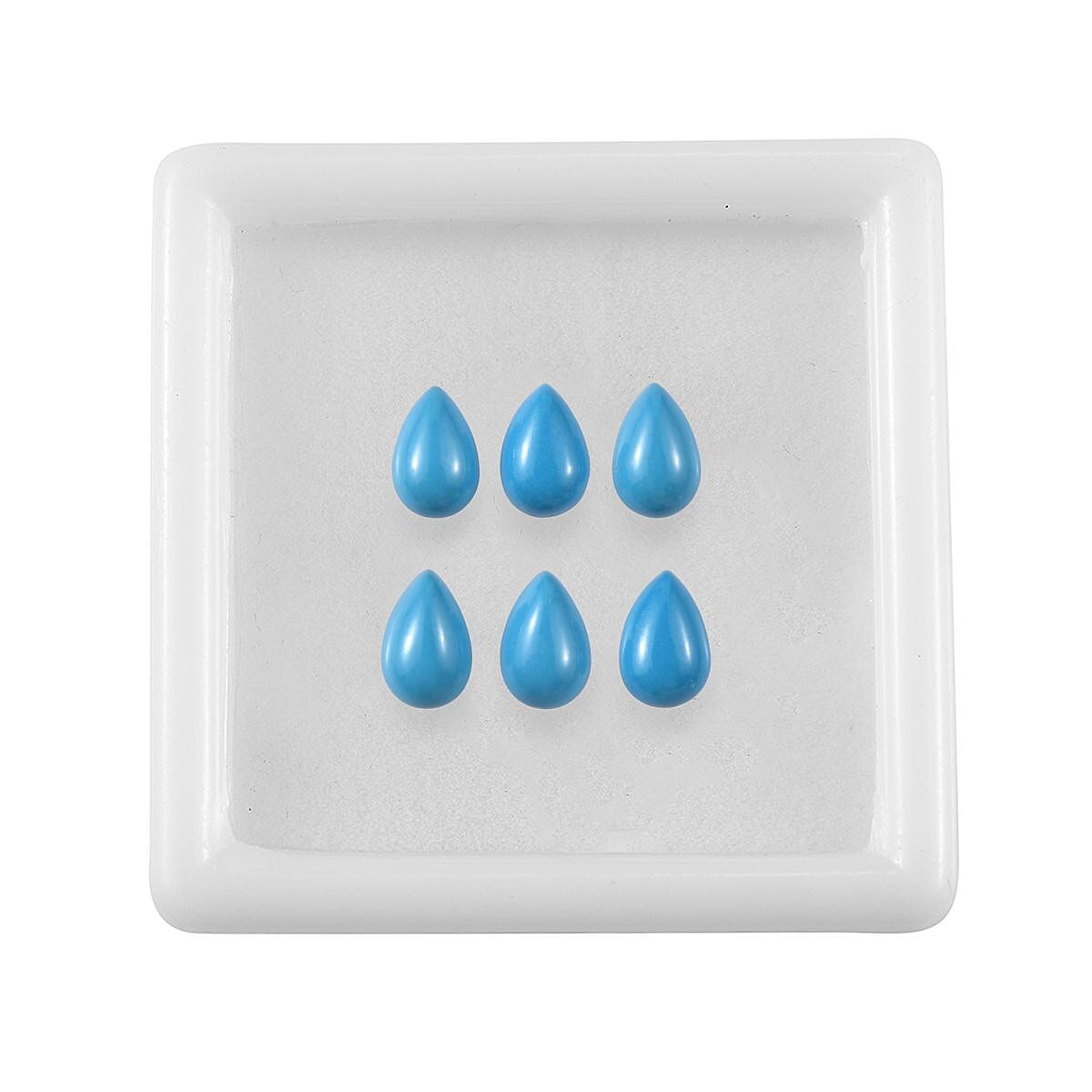 Set of 6 Blue Howlite (Pear 6x4 mm) 2.04 ctw Loose Gemstone