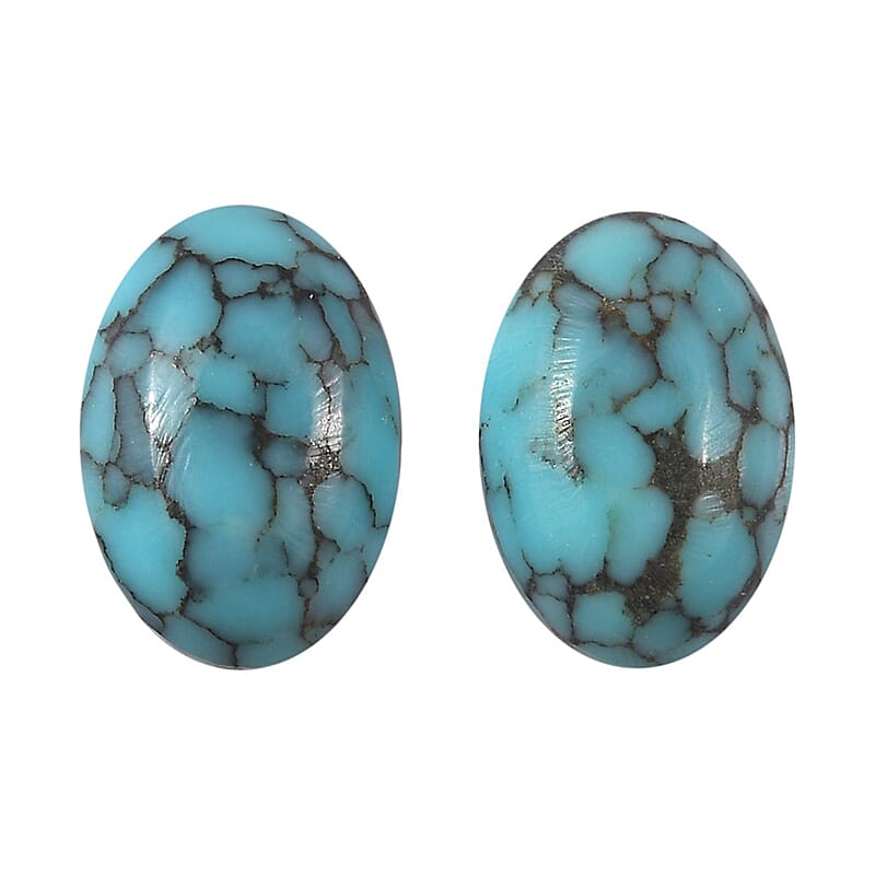 AA Blue Moon Turquoise Set of 2 (Ovl 6x4mm) 0.89 ctw Loose Gemstone