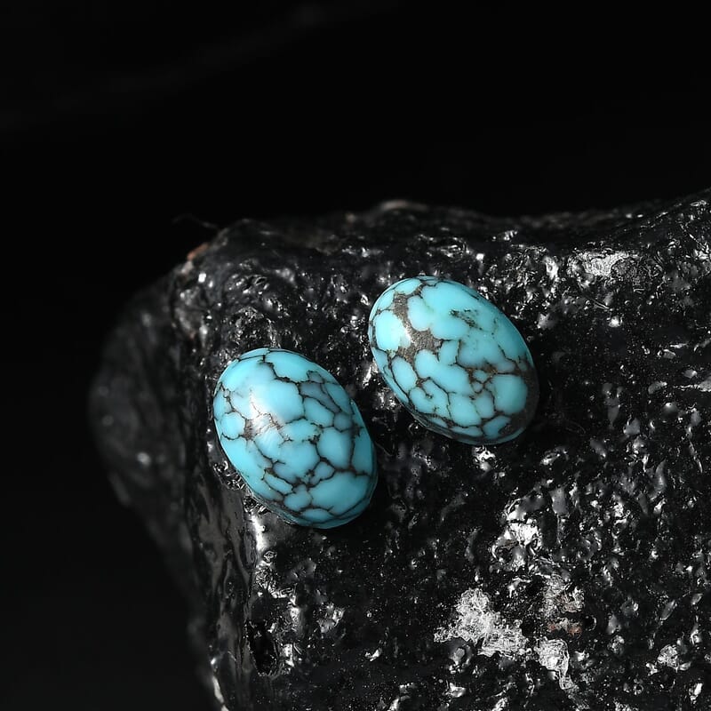 AA Blue Moon Turquoise Set of 2 (Ovl 6x4mm) 0.89 ctw Loose Gemstone
