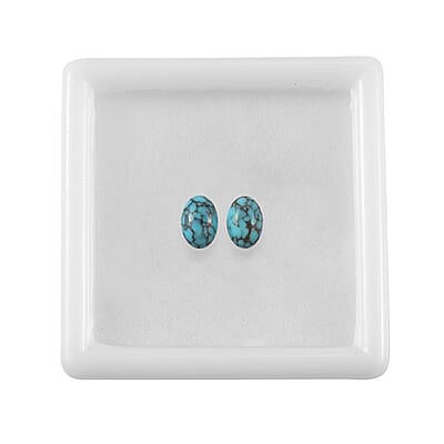 AA Blue Moon Turquoise Set of 2 (Ovl 6x4mm) 0.89 ctw Loose Gemstone