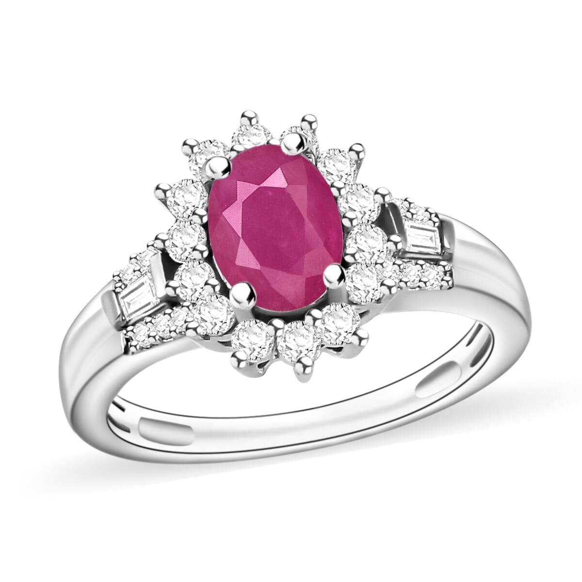Rhapsody AAAA Mozambique Ruby and E-F VS2 Diamond 1.50 ctw Ring in 18K White Gold (Size 10.0) 4.60 Grams image number 0