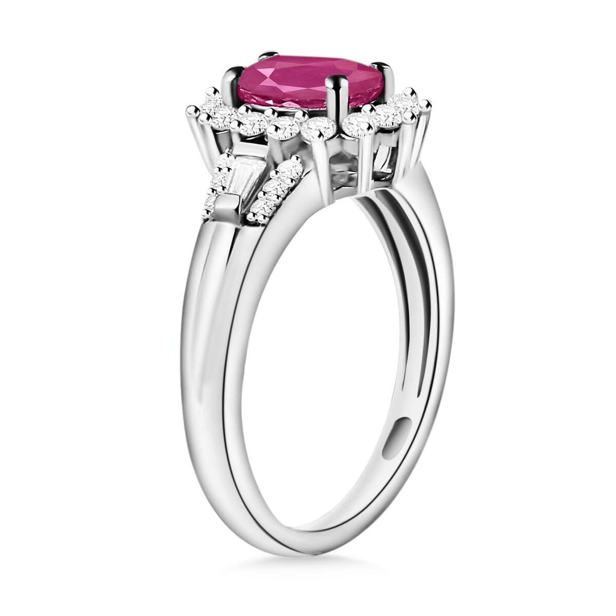 Rhapsody AAAA Mozambique Ruby and E-F VS2 Diamond 1.50 ctw Ring in 18K White Gold (Size 10.0) 4.60 Grams image number 2