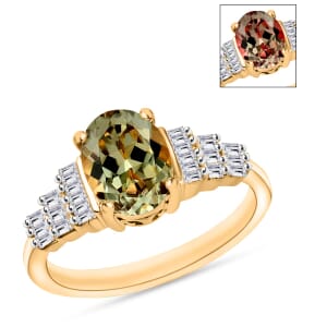 Rhapsody AAAA Turkizite and E-F VS2 Diamond Ring in 18K Yellow Gold (Size 11.5) 4.5 Grams 1.43 ctw