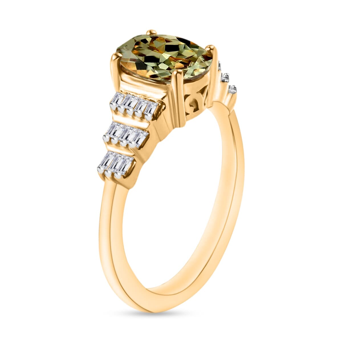 Rhapsody AAAA Turkizite and E-F VS2 Diamond Ring in 18K Yellow Gold (Size 11.5) 4.5 Grams 1.43 ctw image number 2
