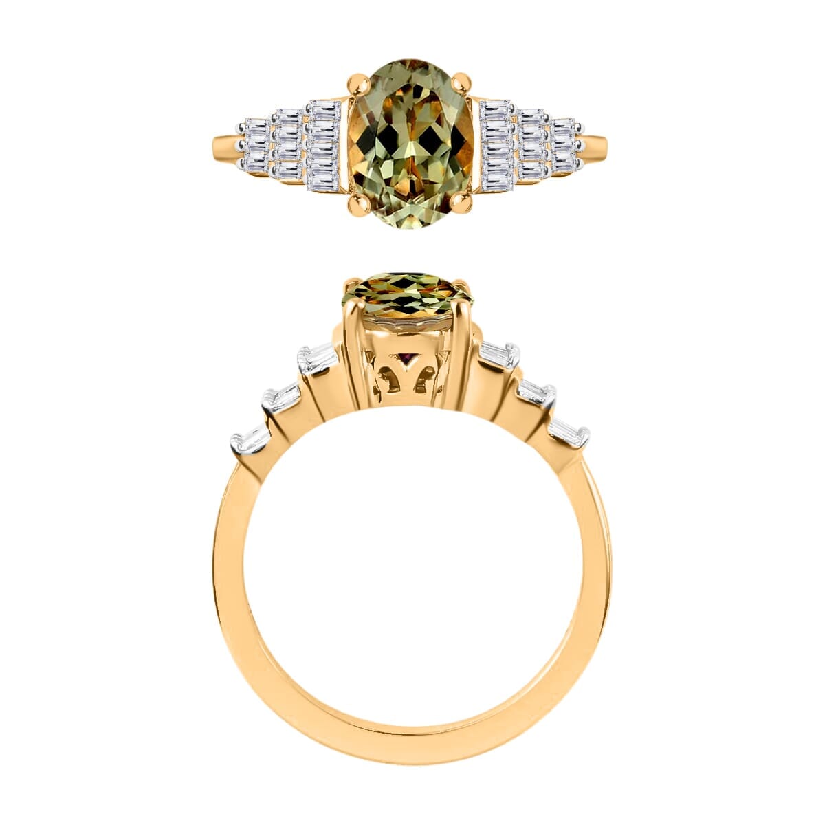 Rhapsody AAAA Turkizite and E-F VS2 Diamond Ring in 18K Yellow Gold (Size 11.5) 4.5 Grams 1.43 ctw image number 3