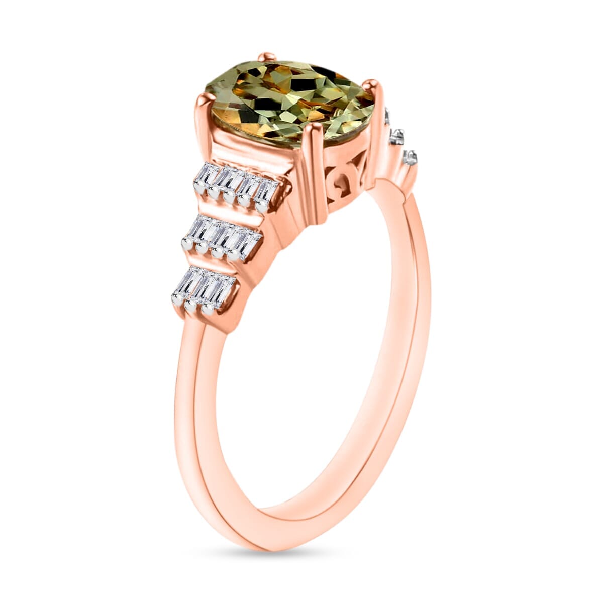 Rhapsody AAAA Turkizite and E-F VS2 Diamond 1.43 ctw Ring in 18K Rose Gold (Size 10.0) 4.5 Grams image number 2