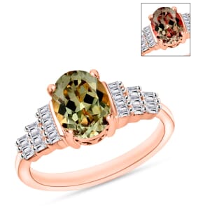 Rhapsody AAAA Turkizite and E-F VS2 Diamond Ring in 18K Rose Gold (Size 11.5) 4.5 Grams 1.43 ctw