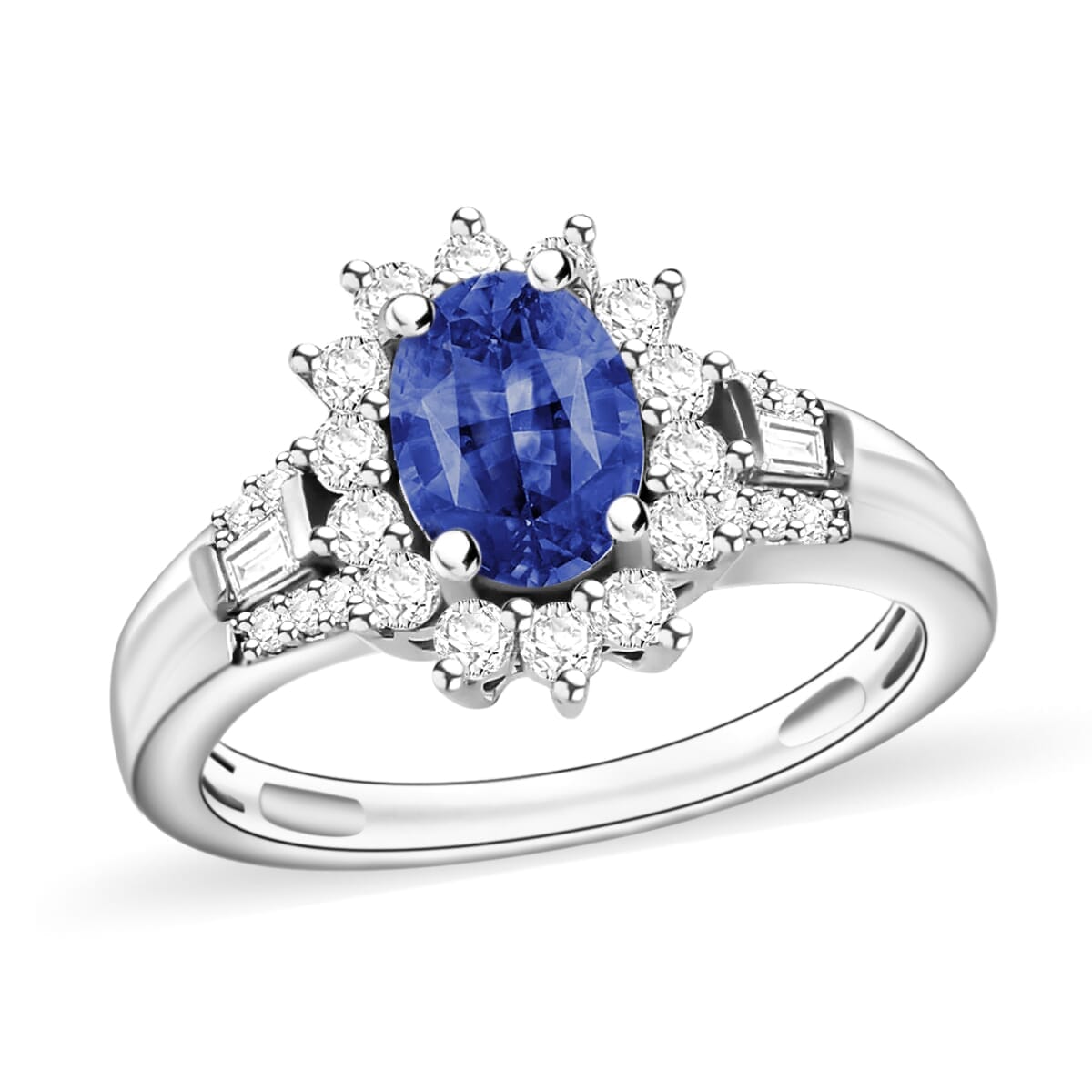 Rhapsody AAAA Blue Ceylon Sapphire and E-F VS2 Diamond 1.40 ctw Ring in 18K Yellow Gold (Size 8.5) 4.60 Grams image number 0