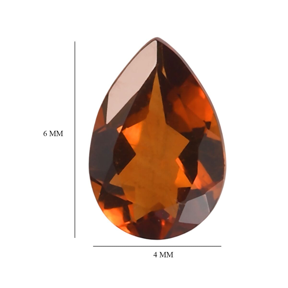 Brazilian Cherry Citrine (Pear 6x4 mm) 0.69 ctw Loose Gemstone image number 4