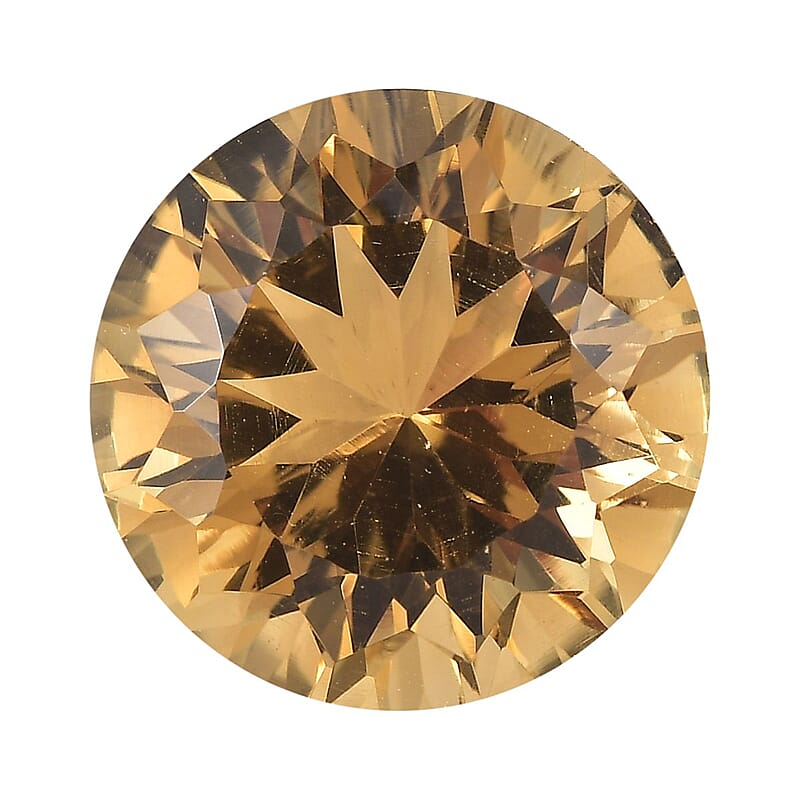 Brazilian Citrine (Rnd 12 mm) 6.15 ctw Loose Gemstone