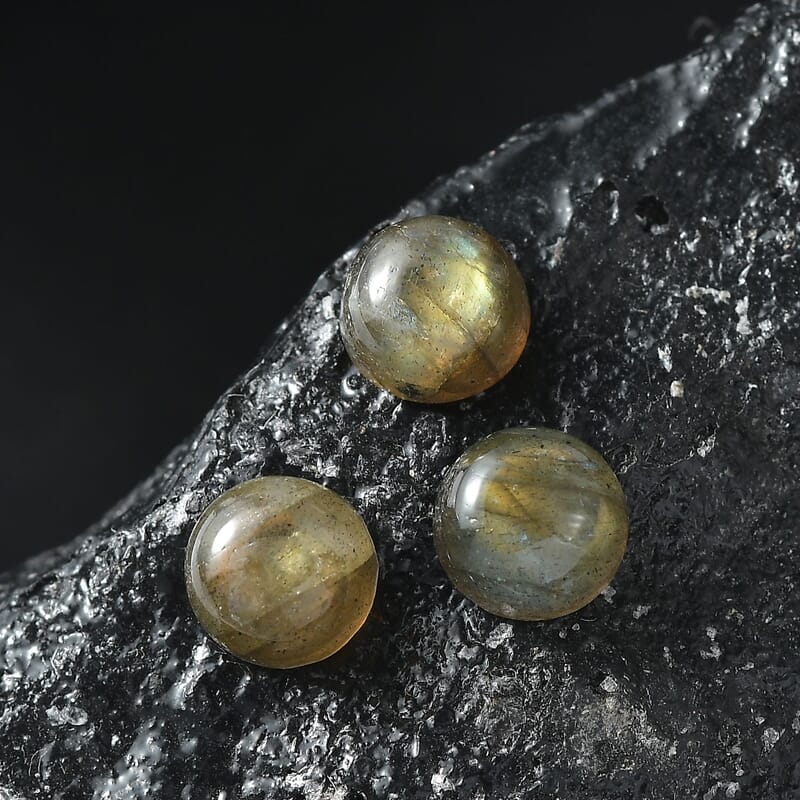 Labradorite Set of 3 (Rnd 6 mm) 3.35 ctw Loose Gemstone
