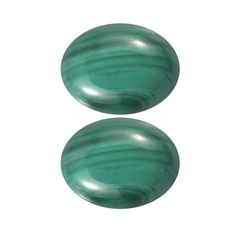 African Malachite Set of 2 (Ovl 8x6 mm) 2.28 ctw Loose Gemstone