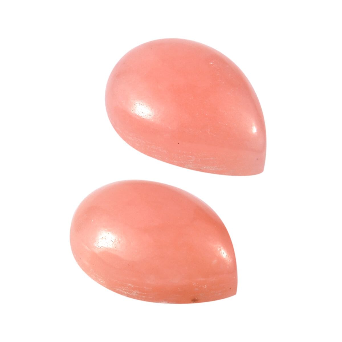 Set of 2 AA Peruvian Pink Opal (Pear 7x5 mm) 1.14 ctw Loose Gemstone image number 2