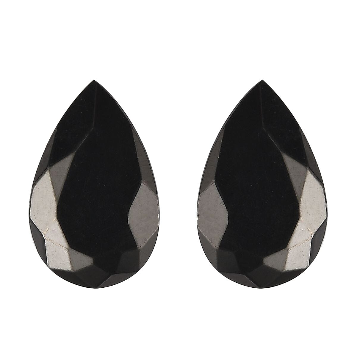 Silver Shungite Set of 2 (Pear 8x5 mm) 0.67 ctw Loose Gemstone image number 0