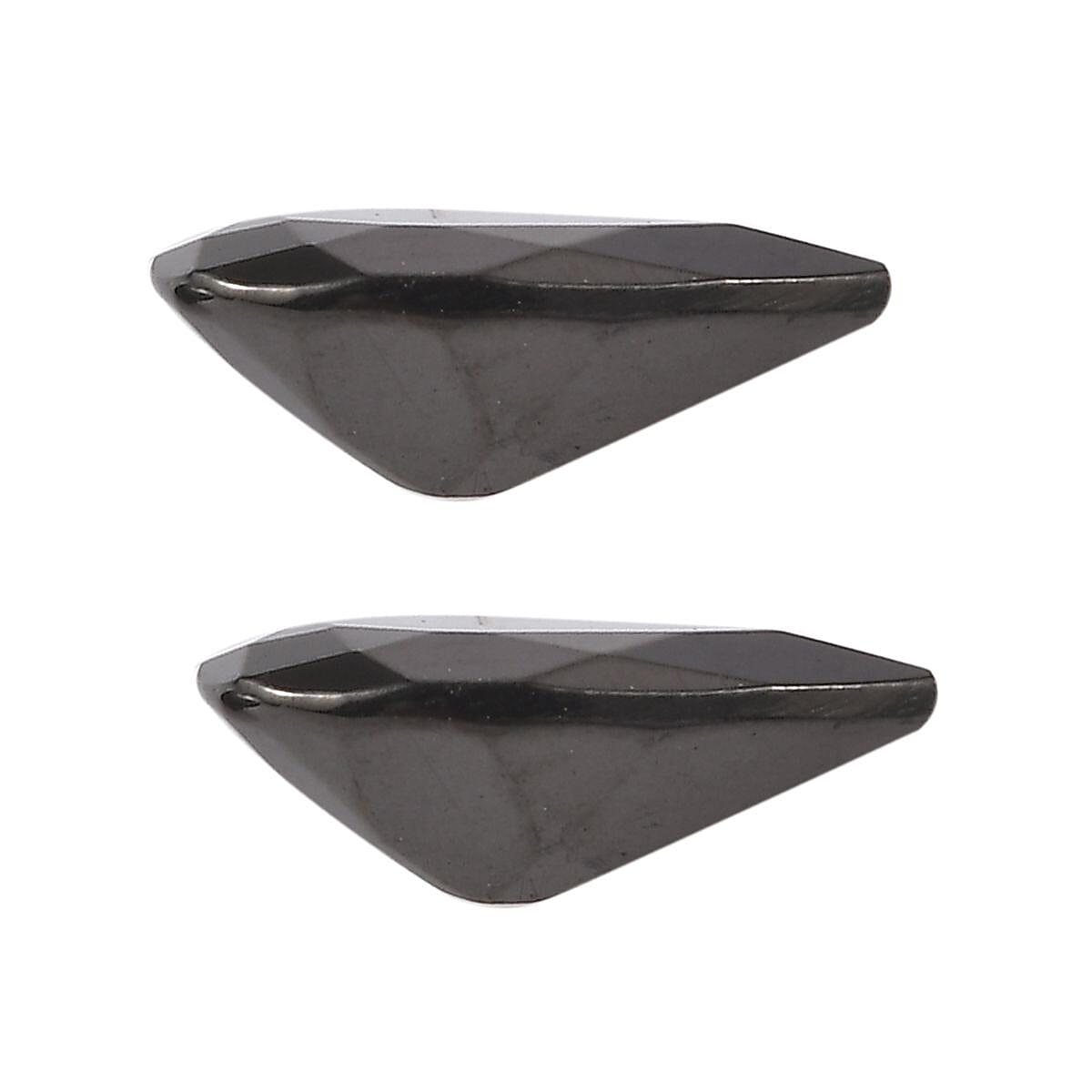 Silver Shungite Set of 2 (Pear 8x5 mm) 0.67 ctw Loose Gemstone image number 2