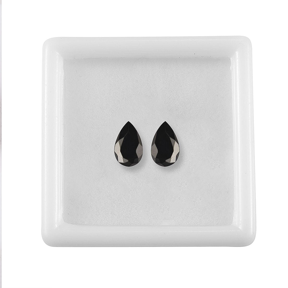 Silver Shungite Set of 2 (Pear 8x5 mm) 0.67 ctw Loose Gemstone image number 3