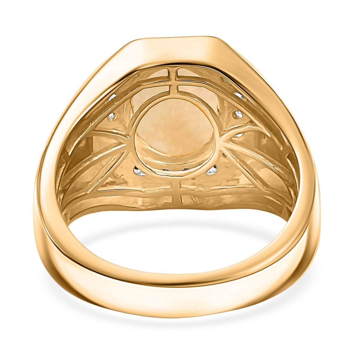 Karis Moon Glow Moonstone and White Zircon 4.50 ctw Milky Way Galaxy Men's Ring in 18K YG Plated (Size 10.0) image number 3