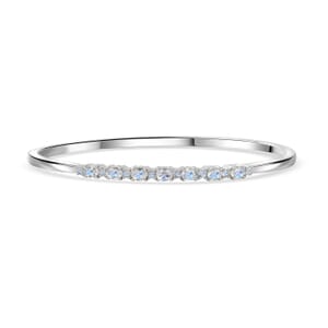 Karis Moon Glow Moonstone 1.70 ctw Milky Way Galaxy with Star Bangle Bracelet in Platinum Bond (7.25 In) 
