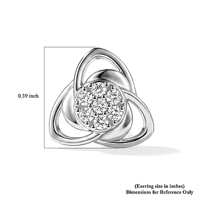 Luxuriant Lab Grown Diamond G-H SI 0.20 ctw Floral Stud Earrings in Rhodium Over Sterling Silver
