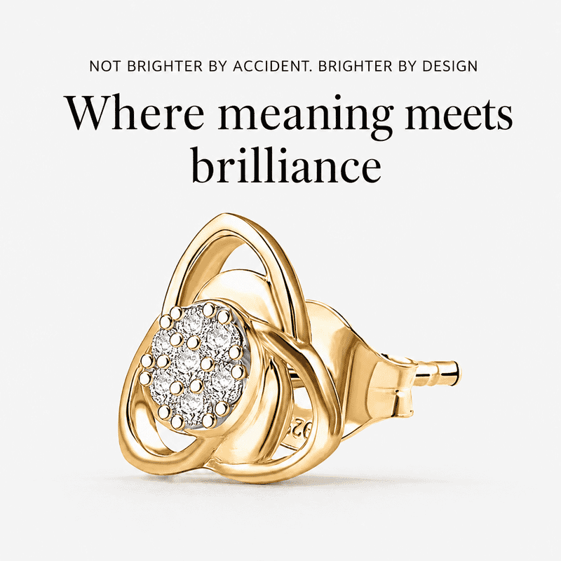 Luxuriant Lab Grown Diamond G-H SI 0.20 ctw Floral Stud Earrings in 18K Vermeil Yellow Gold Over Sterling Silver