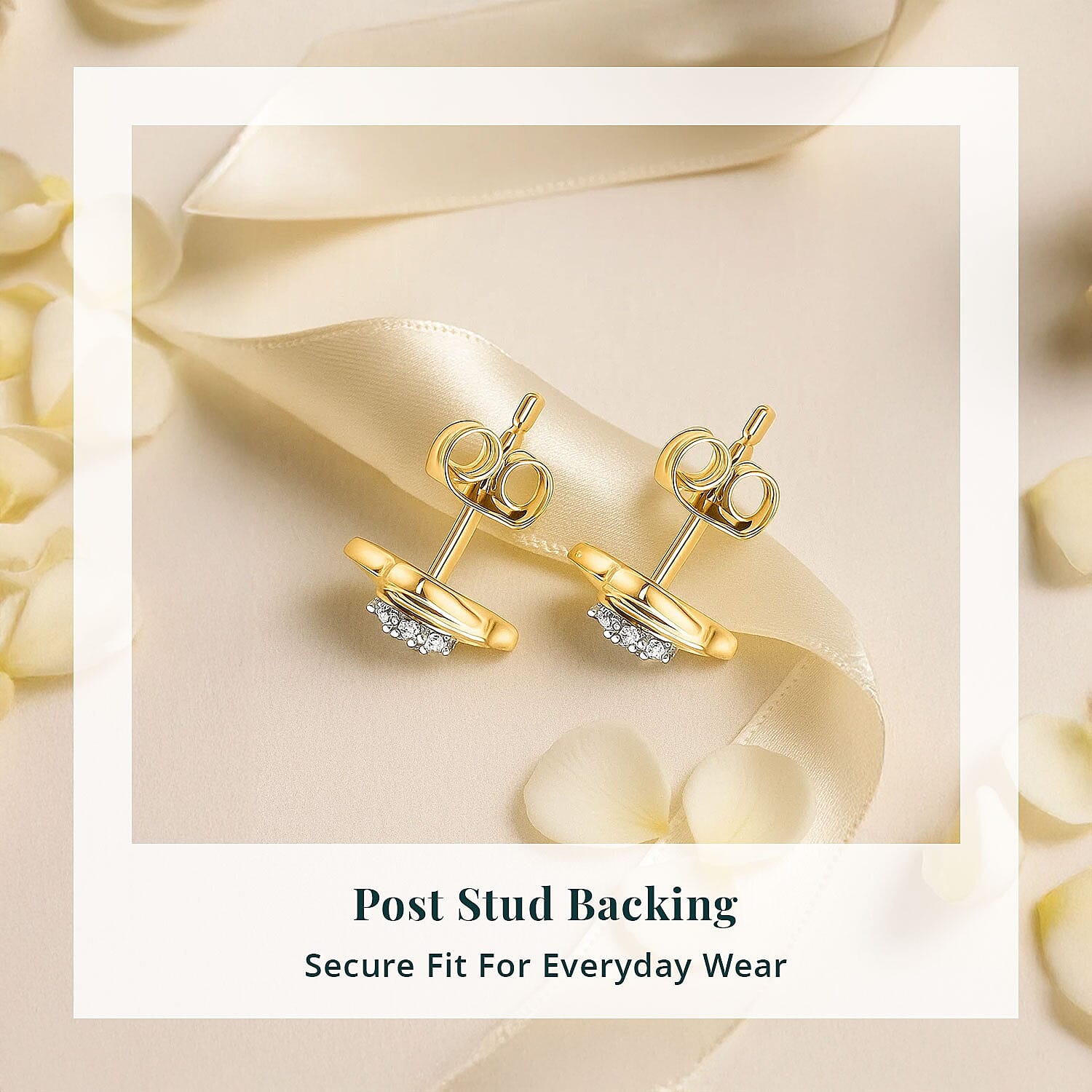 Luxuriant Lab Grown Diamond G-H SI 0.20 ctw Floral Stud Earrings in 18K Vermeil Yellow Gold Over Sterling Silver