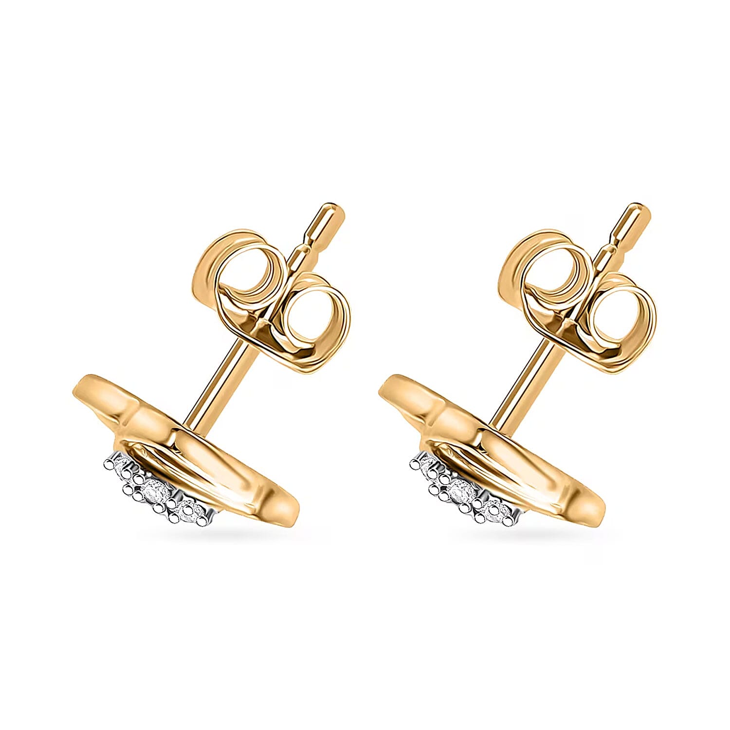 Luxuriant Lab Grown Diamond G-H SI 0.20 ctw Floral Stud Earrings in 18K Vermeil Yellow Gold Over Sterling Silver