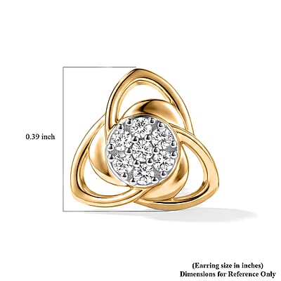Luxuriant Lab Grown Diamond G-H SI 0.20 ctw Floral Stud Earrings in 18K Vermeil Yellow Gold Over Sterling Silver