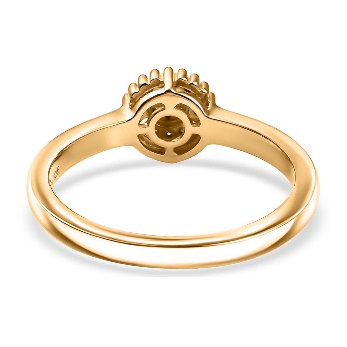 D'Joy White Diamond Ring in 18K Vermeil YG Over Sterling Silver (Size 10.0) 0.10 ctw image number 4