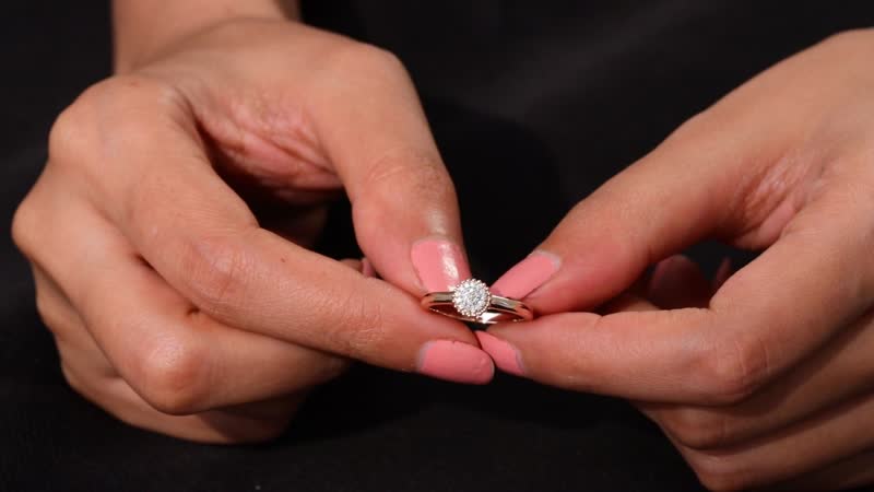 D'Joy White Diamond Ring in 18K Vermeil YG Over Sterling Silver (Size 10.0) 0.10 ctw