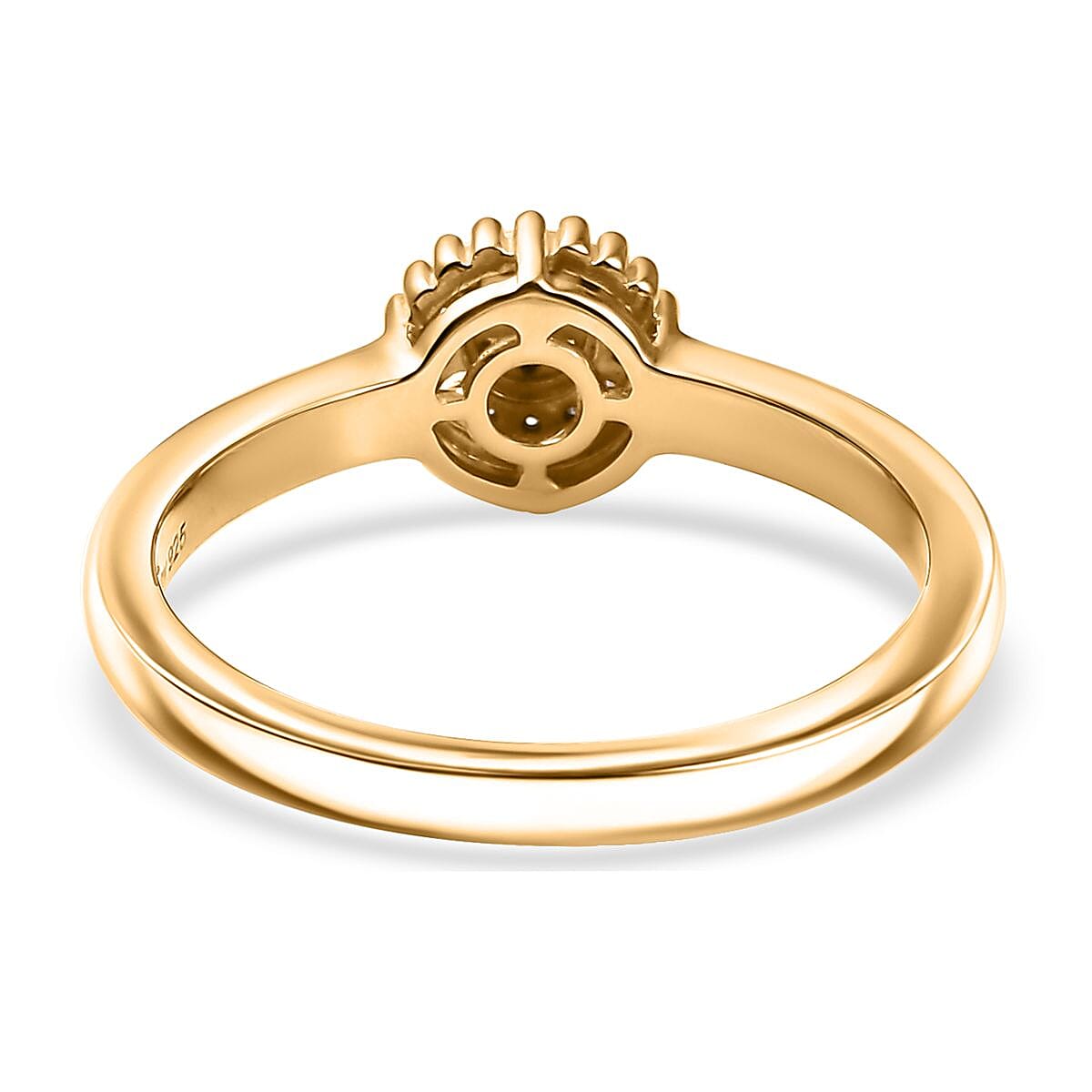 D'Joy White Diamond Ring in 18K Vermeil YG Over Sterling Silver (Size 8.0) 0.10 ctw image number 4